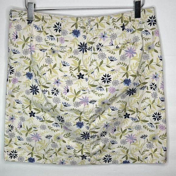 J Jill Skirt Live In Womens Sz 8P Multi-Color Floral Cotton Blend Stretch Zip - Picture 2 of 9